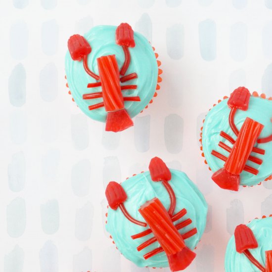 candy lobster cupcakes