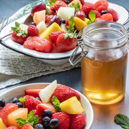 Fruit Salad with Tea Simple Syrup