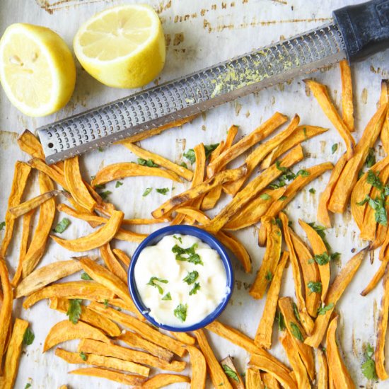 Sweet Potato Fries With Lemon Sauce