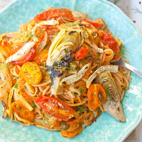 Spaghetti with Roasted Tomatoes