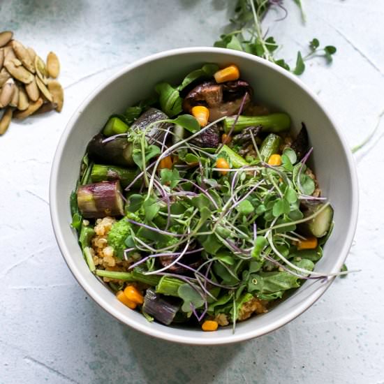 Quinoa, Veggie, & Vegan Pesto Bowl