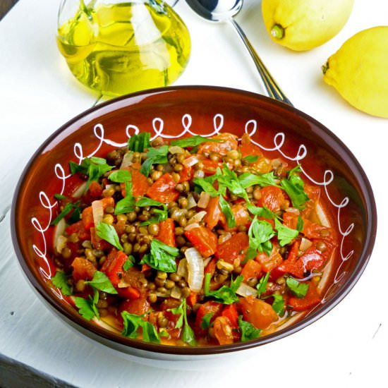 Lentils with tomatoes/fennel seeds