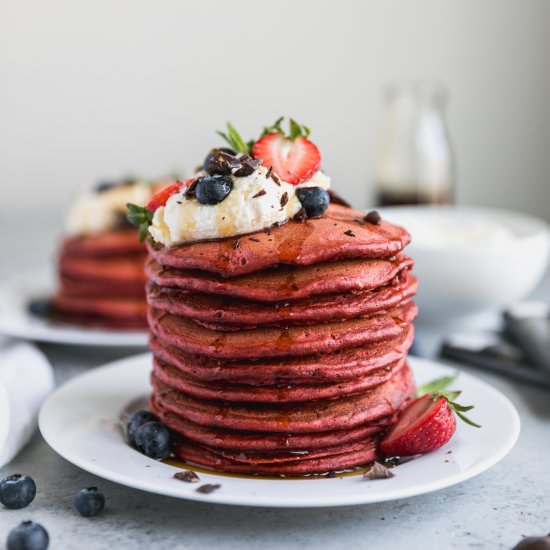 Red Velvet Pancakes