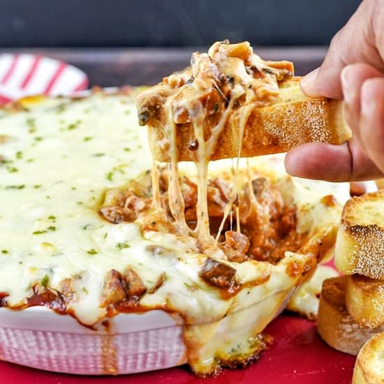 Kickin’ Chicken Sausage Cheese Dip