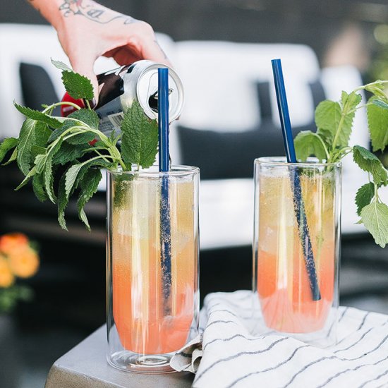 lemon balm and grapefruit shandy