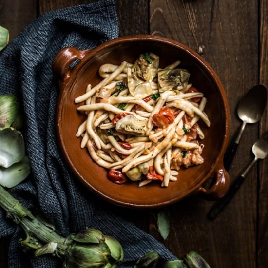 Pasta with Artichokes and Tomatoes