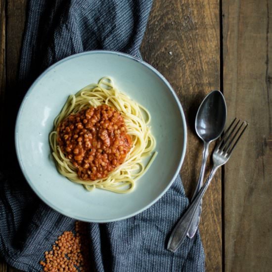 Vegan Lentils Bolognese Sauce