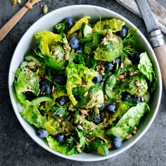 Green Salad with Kamut and Berries