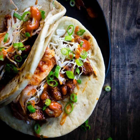 Spicy Pork Bulgolgi Tacos