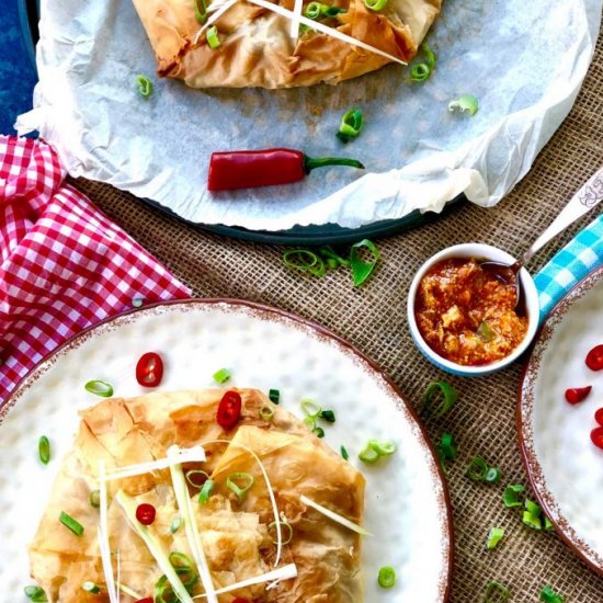 Giant potato cauliflower samosa