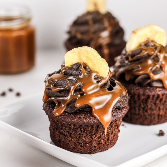 Triple Chocolate Banana Cupcakes