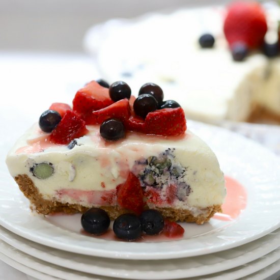 Red, White and Blue Ice Cream Pie