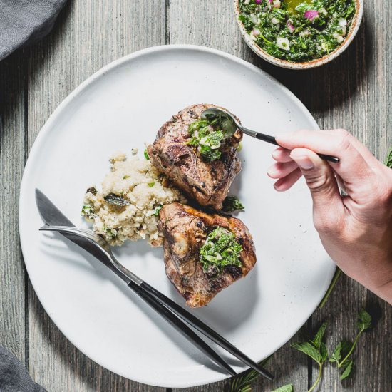 Lamb Chops with Mint Chimichurri