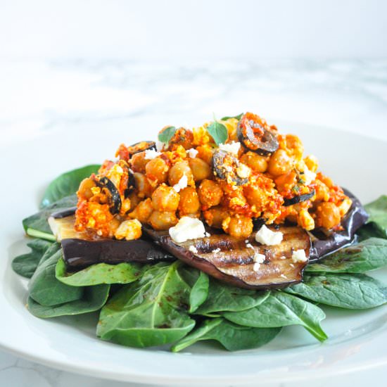 Chickpea Salad & Grilled Eggplant