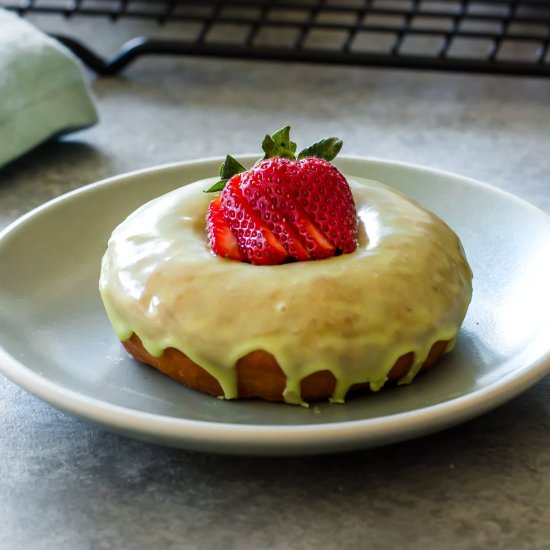 Strawberry Matcha Brioche Donuts