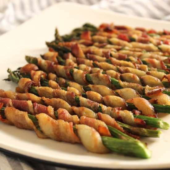 Crispy bacon wrapped asparagus