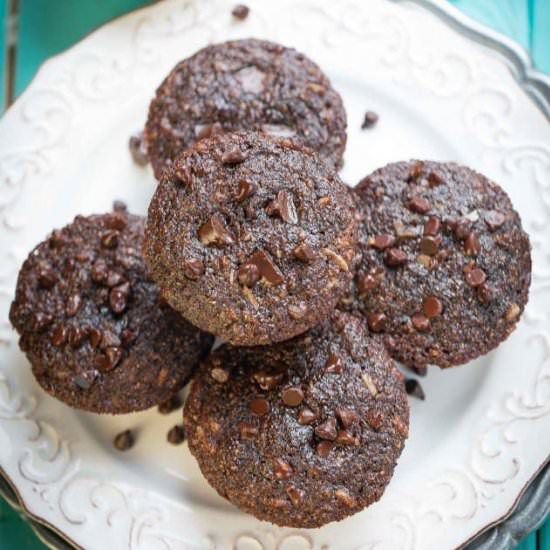 Flourless Double Chocolate Muffins