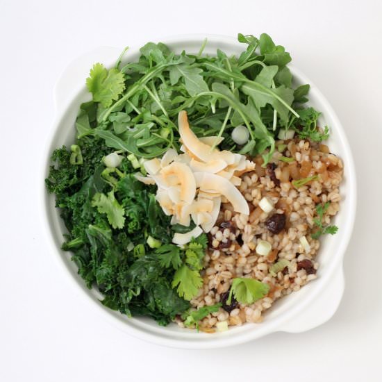 Barley Kale Salad with Coconut