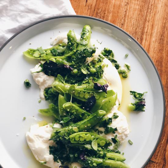 Snap Pea and Burrata Salad