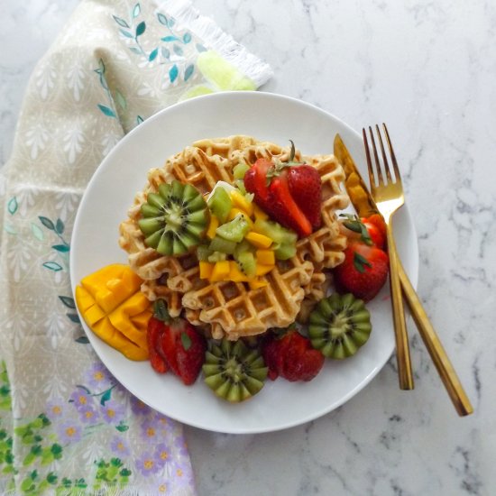 Whole Wheat Waffles with Kiwi