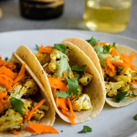 Curry Roasted Cauliflower Tacos