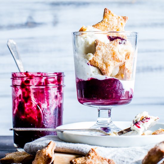 Blueberry-Rhubarb Pie Ice Cream Parfait