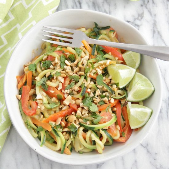 Coconut Peanut Zucchini Noodles