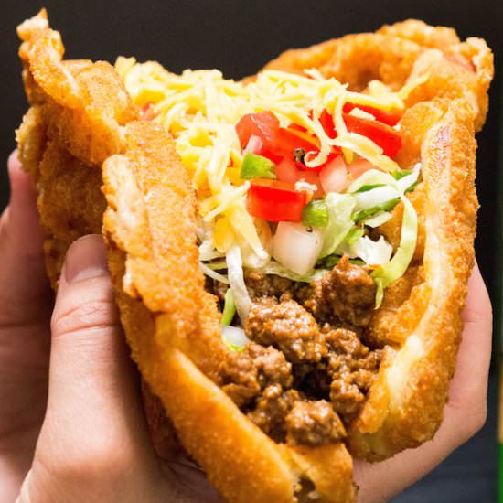 Waffled Mozzarella Stick Taco