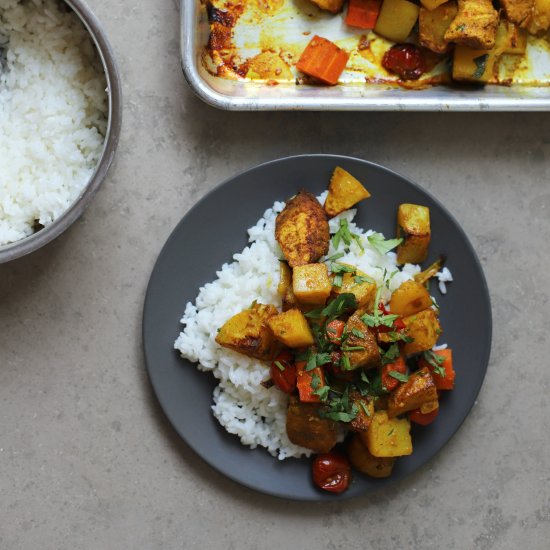 sheet pan chicken curry