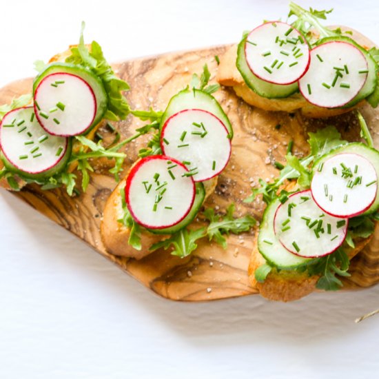 Cucumber Radish Crostini