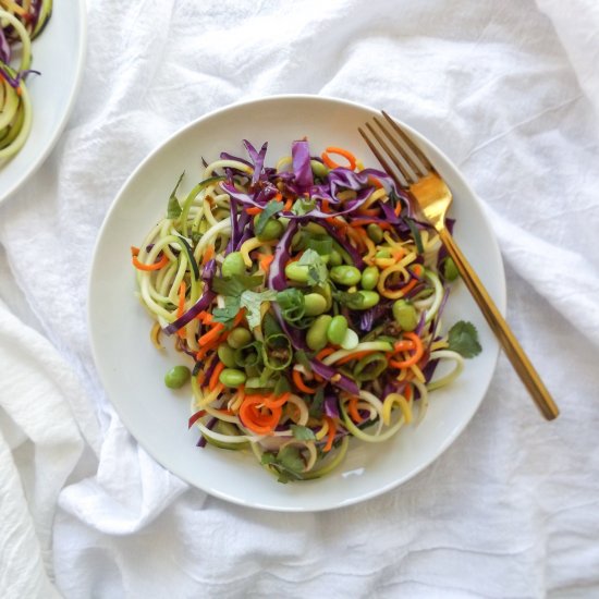 Spiralized Raw Asian Veggie Salad