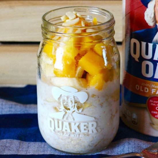 Mango Banana Almond Overnight Oats