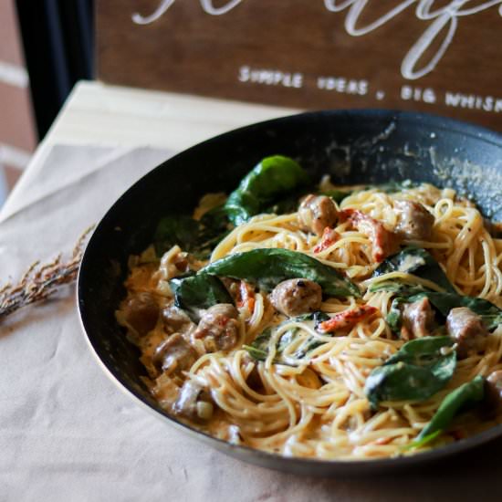 Sundried-tomato Basil Sausage Pasta