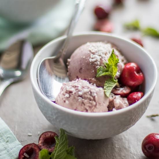 3 Ingredient Cherry Coconut Sorbet