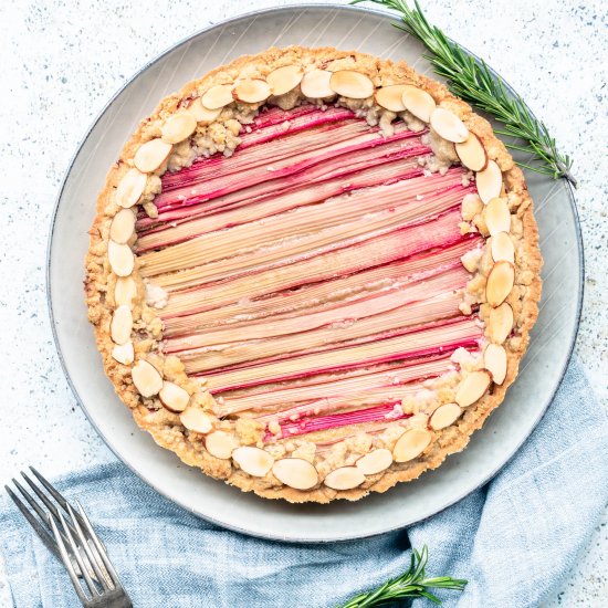 Apricot Rhubarb Almond Tart