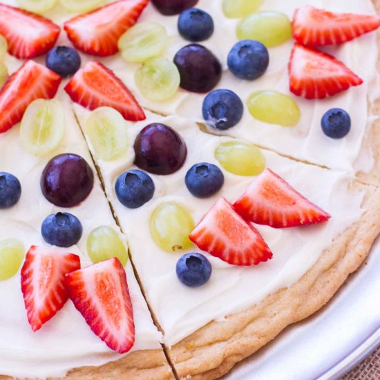 Lemon Sugar Cookie Fruit Pizza