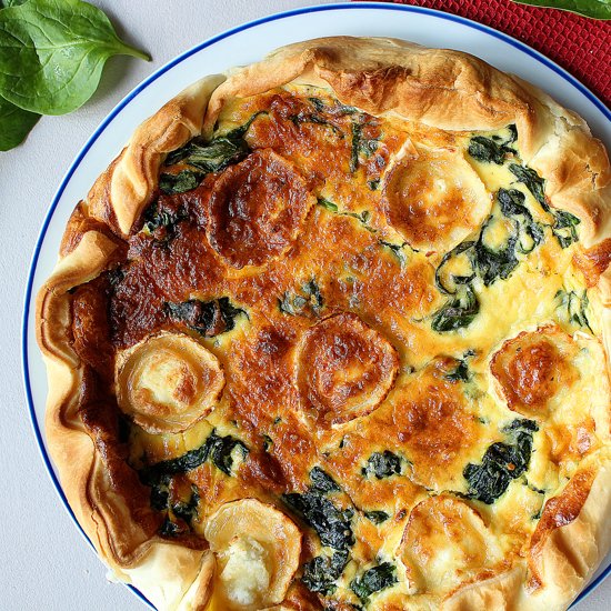 Spinach and goat cheese quiche