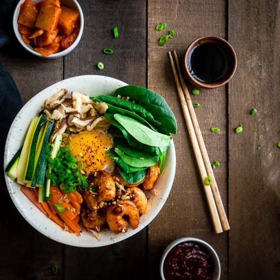 Spicy Shrimp Bibimbap Bowl