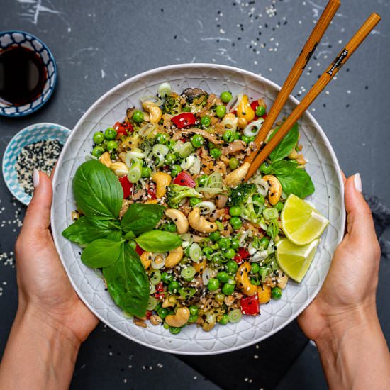 Vegetable Fried Rice With Cashew