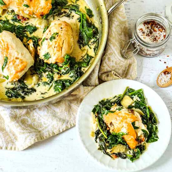 Tapenade Stuffed Chicken & Spinach