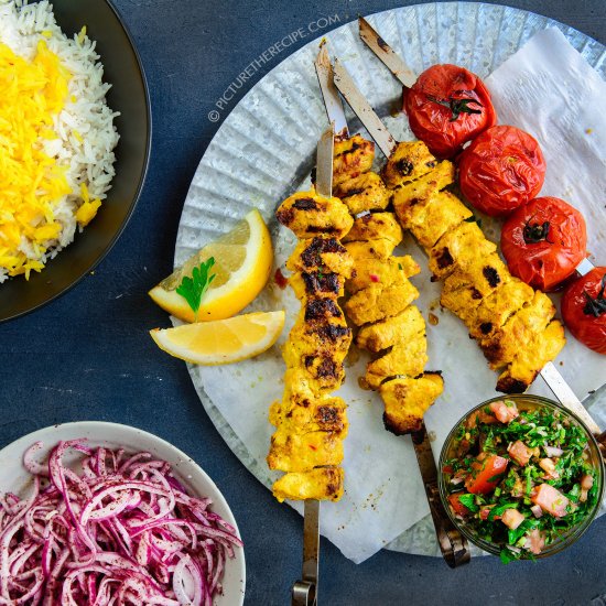 Persian Chicken Joojeh Kebabs