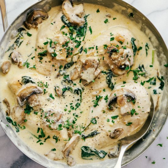 GARLIC MUSHROOM & PARMESAN CHICKEN