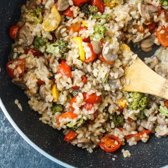 Roasted Veggie White Wine Risotto