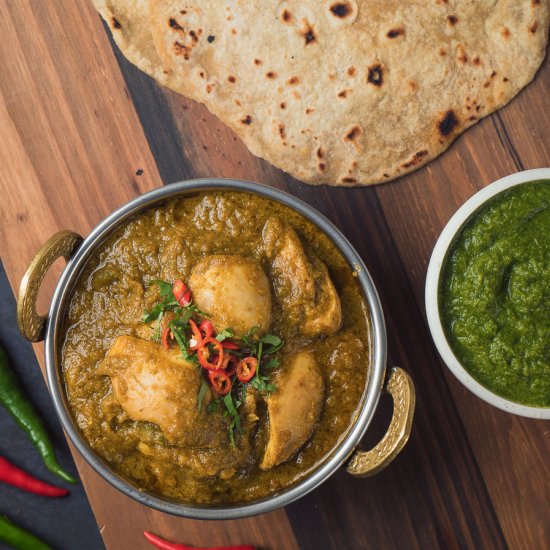 indian hariyali chicken curry