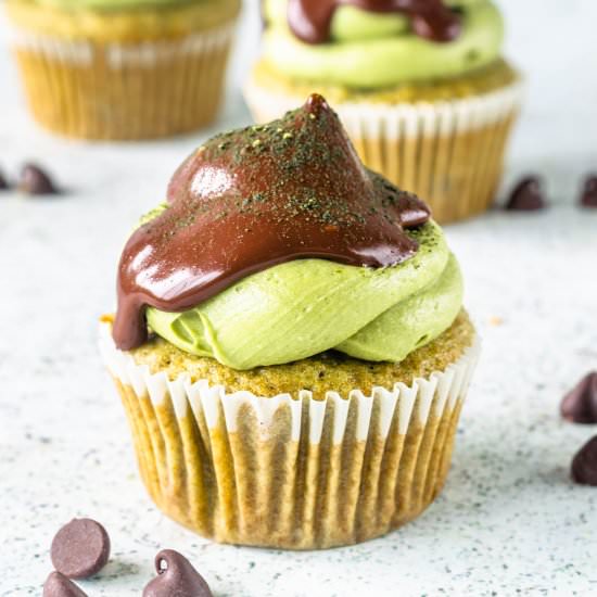 Matcha Chocolate Chip Cupcakes