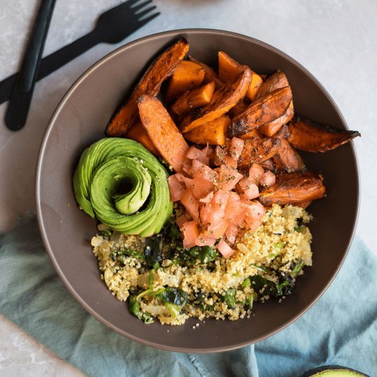 Spicy Sweet Potato Couscous Bowl