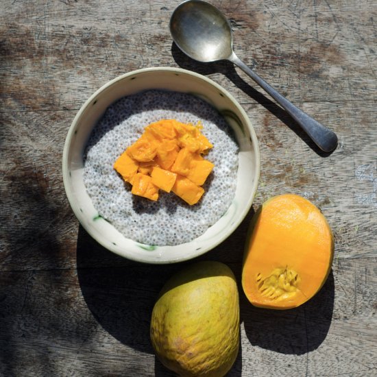 Cardamom Chia Pudding with Mango