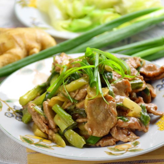 Beef stir-fry with ginger