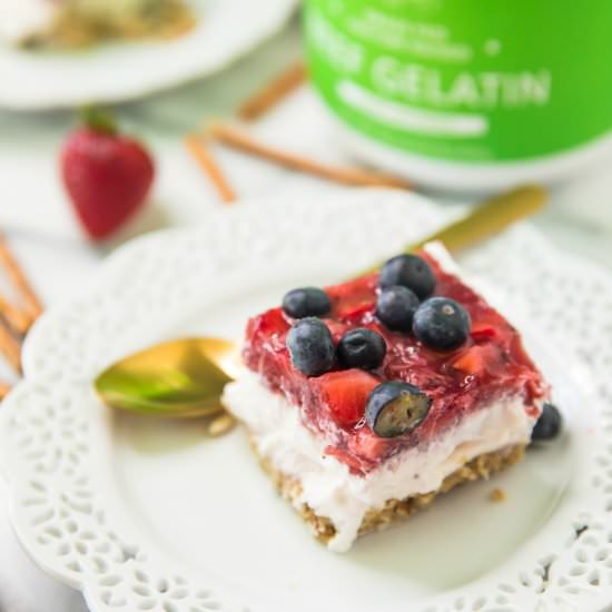 Skinny Strawberry Pretzel Dessert