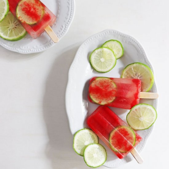 Watermelon Lime Ice Pops